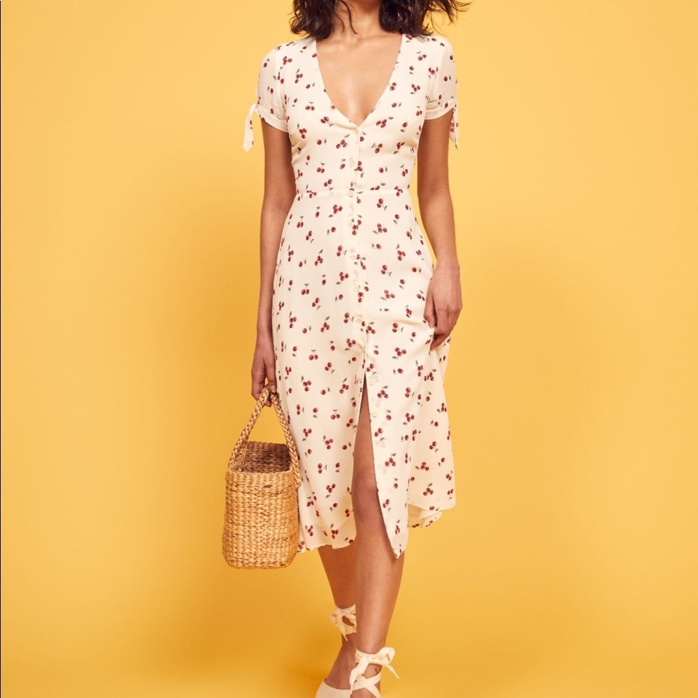 Reformation Rosalinda Cherry Midi Dress
